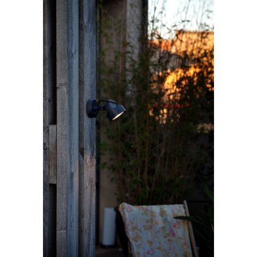Faro Alfa - applique d'extérieur - Ø 11,1 x 18 x 9,5 cm - 13W LED inclus - IP65 - gris foncé