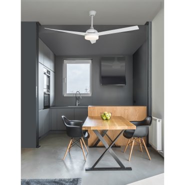 Nova Luce Flow - ventilateur de plafond avec lumière et télécommande - Ø 152 x 47 cm - 18W LED inclus - blanc mat