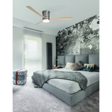 Nova Luce Silky - ventilateur de plafond avec lumière et télécommande - Ø 132 x 25 cm - 18W LED inclus - nickel brossé