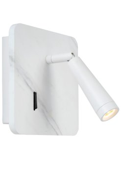 Lucide Oregon - lampe de chevet avec port usb - 15 x 15 x 9 cm - 3W LED inclus - blanc