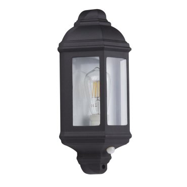 Searchlight Maine - lampe murale extérieure avec capteur PIR - 17 x 36 cm - IP44 - noir