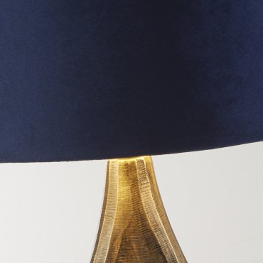 Searchlight Bucklow - lampe à poser - Ø 40 x 46 cm - bleu marine, laiton antique et or