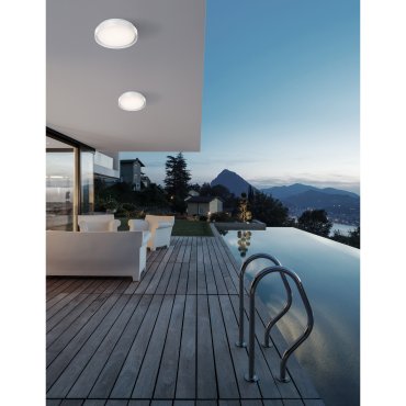 Nova Luce Oliver - plafonnier d'extérieur - Ø 27 x 7 cm - 20W LED inclus - IP65 - blanc sable
