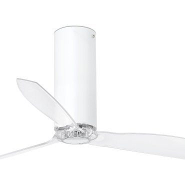 Faro Tube - ventilateur de plafond avec télécommande - Ø 128 cm - blanc et transparent