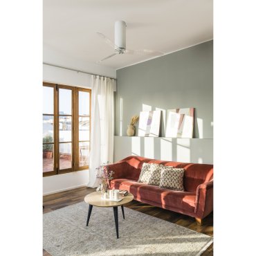 Faro Tube - ventilateur de plafond avec télécommande - Ø 128 cm - blanc mat et transparent