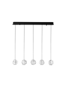 Nova Luce Ifos - lampe suspendue - 10 x 150 x 84 cm - 25W dimmable LED inclus - noir sablé et métal chromé