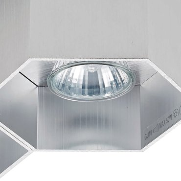 Zuma Line Polygon CL - spot en saillie 2L - 22 x 12 x 10 cm - argent
