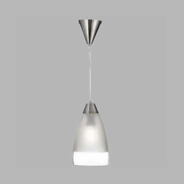 Searchlight Metal and Glass Pendants - lampe suspendue - Ø 15 x 120 cm - argent satiné