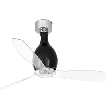 Faro Mini Eterfan - ventilateur de plafond avec télécommande - Ø 128 cm - noir mat et transparent
