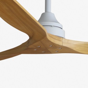 Faro Alo L - ventilateur de plafond - Ø 152 cm - blanc mat et pin