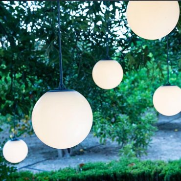 New Garden Norai - lampe suspendue rechargeable avec télécommande - Ø 24 cm - LED inclus - IP65 - beige - RGB + couleur de lumière blanche
