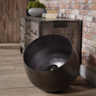 Vico Basket - lampadaire - Ø 46 x 46 cm - nickel noir