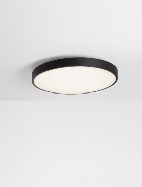 Nova Luce Perfect Profile - plafonnier - Ø 40 x 10 cm - 24W LED dimmable inclus - noir