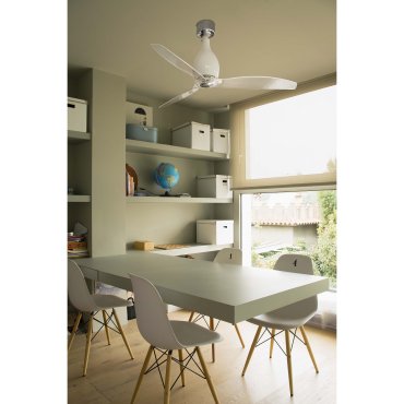 Faro Mini Eterfan - ventilateur de plafond avec télécommande - Ø 128 cm - blanc et transparent
