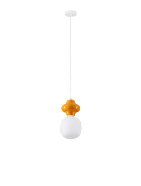 Nova Luce Clio - lampe suspendue - Ø 18 x 198 cm - orange et verre opale