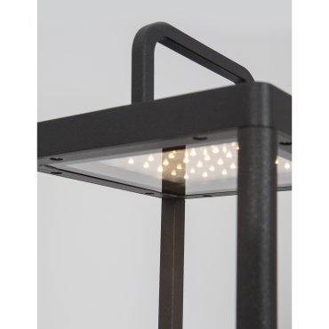 Nova Luce Bali - lampadaire solaire portable avec port USB - 36 cm - 2W dimmable LED inclus - IP65 - anthracite