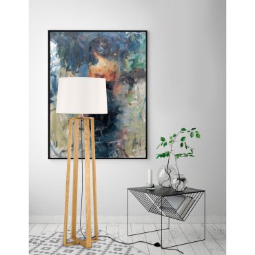 Nova Luce Alma - lampadaire - 167 cm - blanc et marron