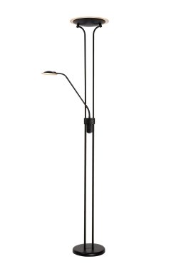 Lucide Champion - lampadaire - Ø 25,4 x 180 cm - 20W + 4W LED dimmable inclus - noir