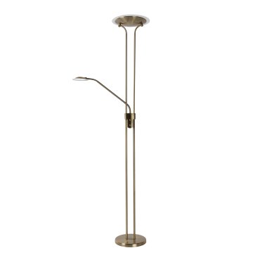 Lucide Champion - lampadaire - Ø 25,4 x 180 cm - 20W + 4W dimmable LED inclus - bronze