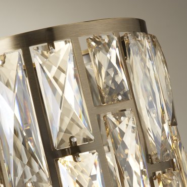Searchlight Bijou - lampe à poser - Ø 19,5, x 47 cm - laiton antique et champagne