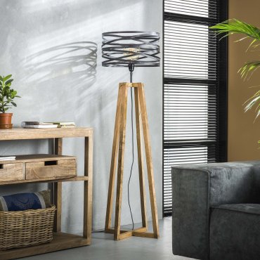 Vico Twisted Wood - lampadaire - 141 cm - gris ardoise