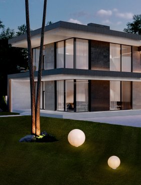 Nova Luce Moon - lampe de jardin sur pique - Ø 50 x 50 cm - IP65 - blanc