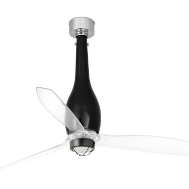 Faro Eterfan - ventilateur de plafond avec lumière et télécommande - Ø 128 cm - 17W LED inclus - noir et transparent