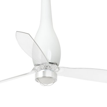 Faro Eterfan - ventilateur de plafond avec lumière et télécommande - Ø 128 cm - 17W LED inclus - blanc et transparent