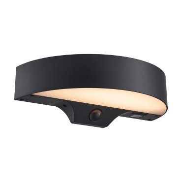 Nordlux Monay Round Solar - applique murale extérieure à énergie solaire - 25 x 7,4 x 13,3 cm - 5W LED inclus - IP44 - noir