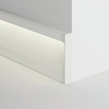 KLUS Olis - plinthe en aluminium - 1,4 x 8 cm - blanc