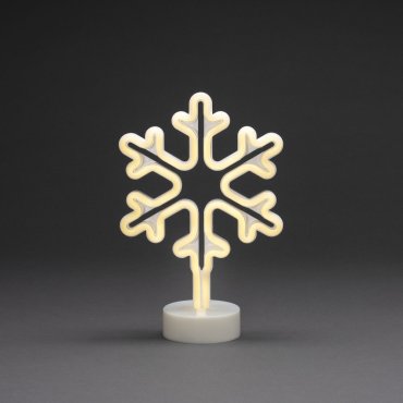 Konstsmide lumières de Noël - flocon de neige néon alimenté par piles - 21,5 x 10 x 31 cm - blanc
