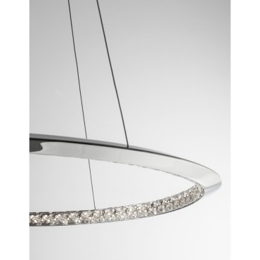 Nova Luce Netuno - lampe suspendue - Ø 60 x 120 cm - 32W LED dimmable inclus - chrome