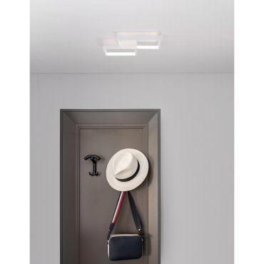 Nova Luce Porto - plafonnier - 32 x 32 x 6 cm - 19W LED inclus - blanc sable