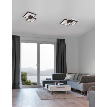Nova Luce Porto - plafonnier - 32 x 32 x 6 cm - 19W LED inclus - noir sable