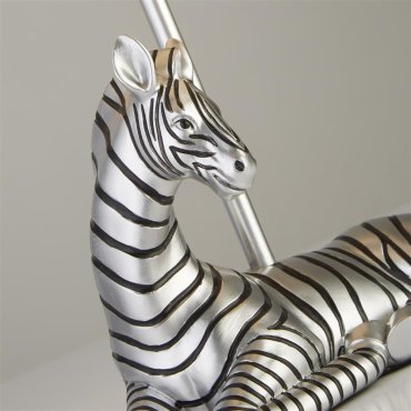 Searchlight Zebra - lampe à poser - 20 x 35 cm - argent et gris