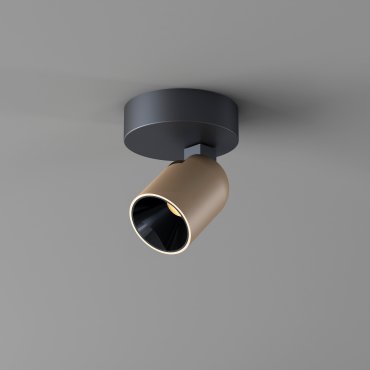 Artdelight Houston - spot en saillie 1 lumière - Ø 10 x 12,5 cm - 8W LED dimmable inclus - noir et champagne