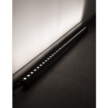 Nova Luce lèche-mur - 100 x 2,5 x 3,5 cm - 15W LED inclus - IP67 - nickel satiné