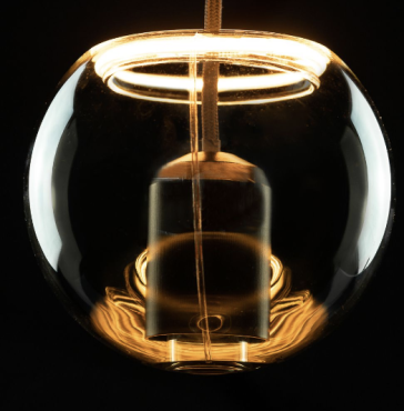 Segula Ampoule LED - Globe flottant intérieur - Ø 12,5 x 11,5 cm - E27 - 5,2W dimmable - 1900K - fumé