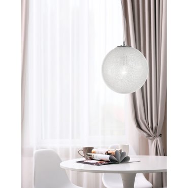 Nova Luce Frozen - lampe suspendue - Ø 30 x 120 cm - transparent et chromé