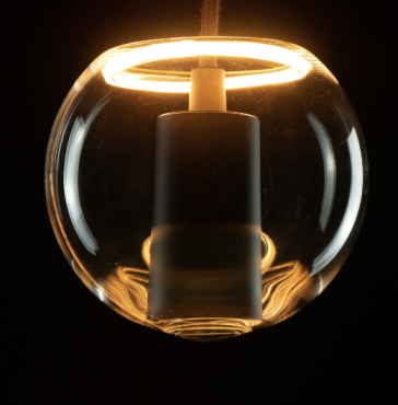 Segula Ampoule LED - Globe flottant à l'intérieur - Ø 12,5 x 11,5 cm - E27 - 4,5W dimmable - 2200K - transparent