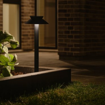Nordlux Justina - poteau de jardin solaire avec détecteur de mouvement sur pointe - Ø 23 x 60 cm - 5W LED inclus - IP44 - noir