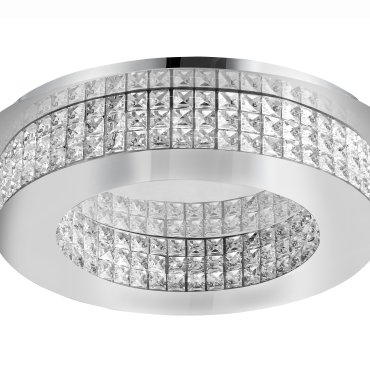 Nova Luce Zeffari - plafonnier - Ø 50 x 10,7 cm - 40W LED inclus - chrome