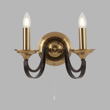 Searchlight Belfry - applique murale avec interrupteur à tirette - 33 x 21 cm - bronze foncé