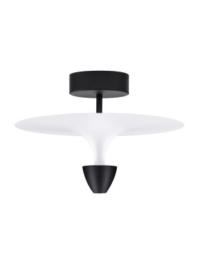 Nova Luce Luet - plafonnier - Ø 34 x 24 cm - 11W LED inclus - noir sablé et blanc