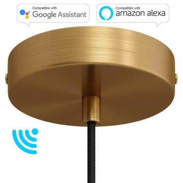Creative Cables SMART - rosace de plafond avec connexion wifi - Ø 12 x 2,5 cm - bronze brossé et porte-cordon en bronze