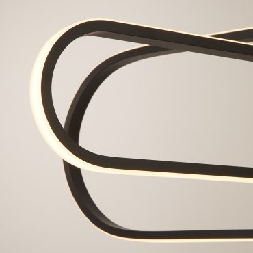 Searchlight Clip - lampe suspendue - 80 x 120 cm - 53W LED inclus - noir et opale