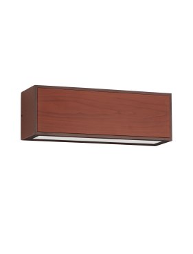 Nova Luce Brown - applique murale solaire extérieure - 25,8 x 8,6 x 8,6 cm - 2W LED inclus - IP65 - corten et bois