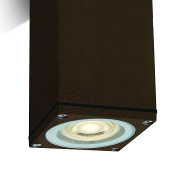 ONE Light GU10 Outdoor Cubes - spot en saillie - 6,3 x 6,3 x 13,5 cm - IP54 - brun rouille