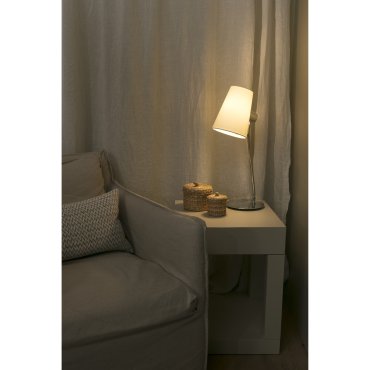 Faro Lupe - lampe à poser - Ø 25 x 53 cm - beige et chrome