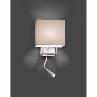 Faro Vesper - applique murale avec interrupteur - 22 x 15 x 45 cm - 1W LED incl. - blanc et beige